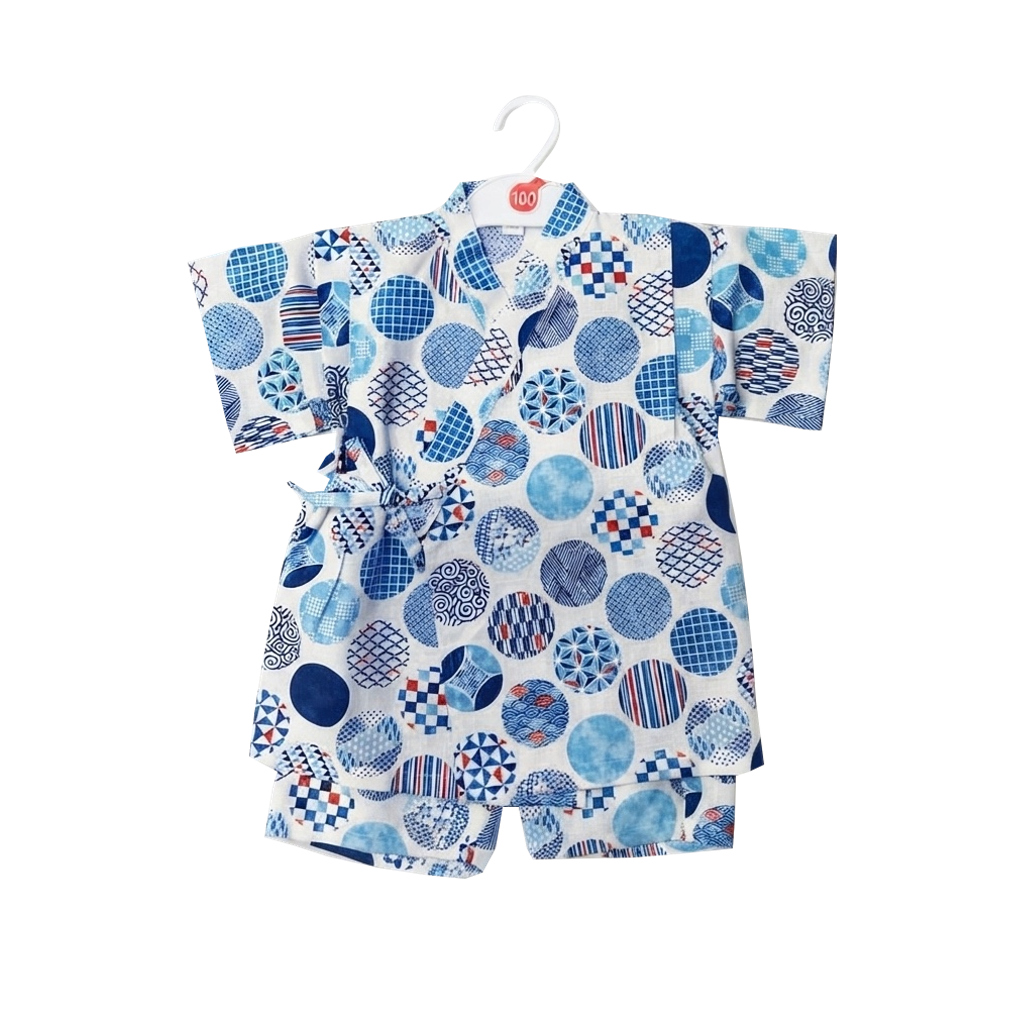 Boys Blue Geometric Pattern Jinbei Set