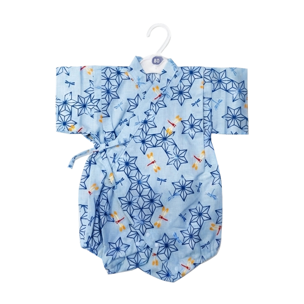 Baby Blue Asanoha Dragonfly Jinbei Romper