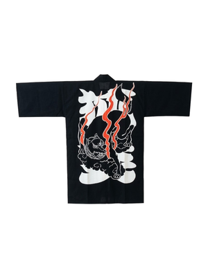 Japanese Hanten Jacket - Demon Cat Black